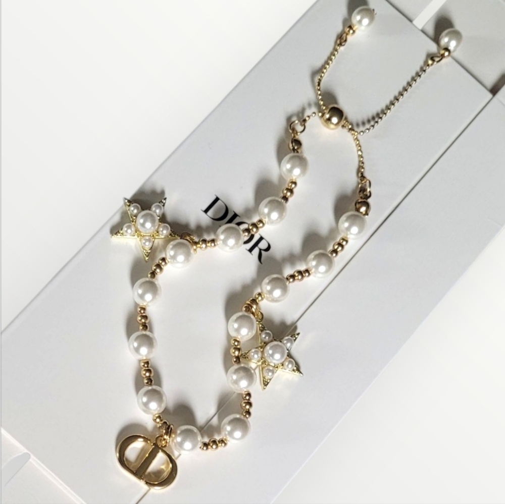 Dior Limited Edition Pearl Star Gold GWP VIP Bracelet